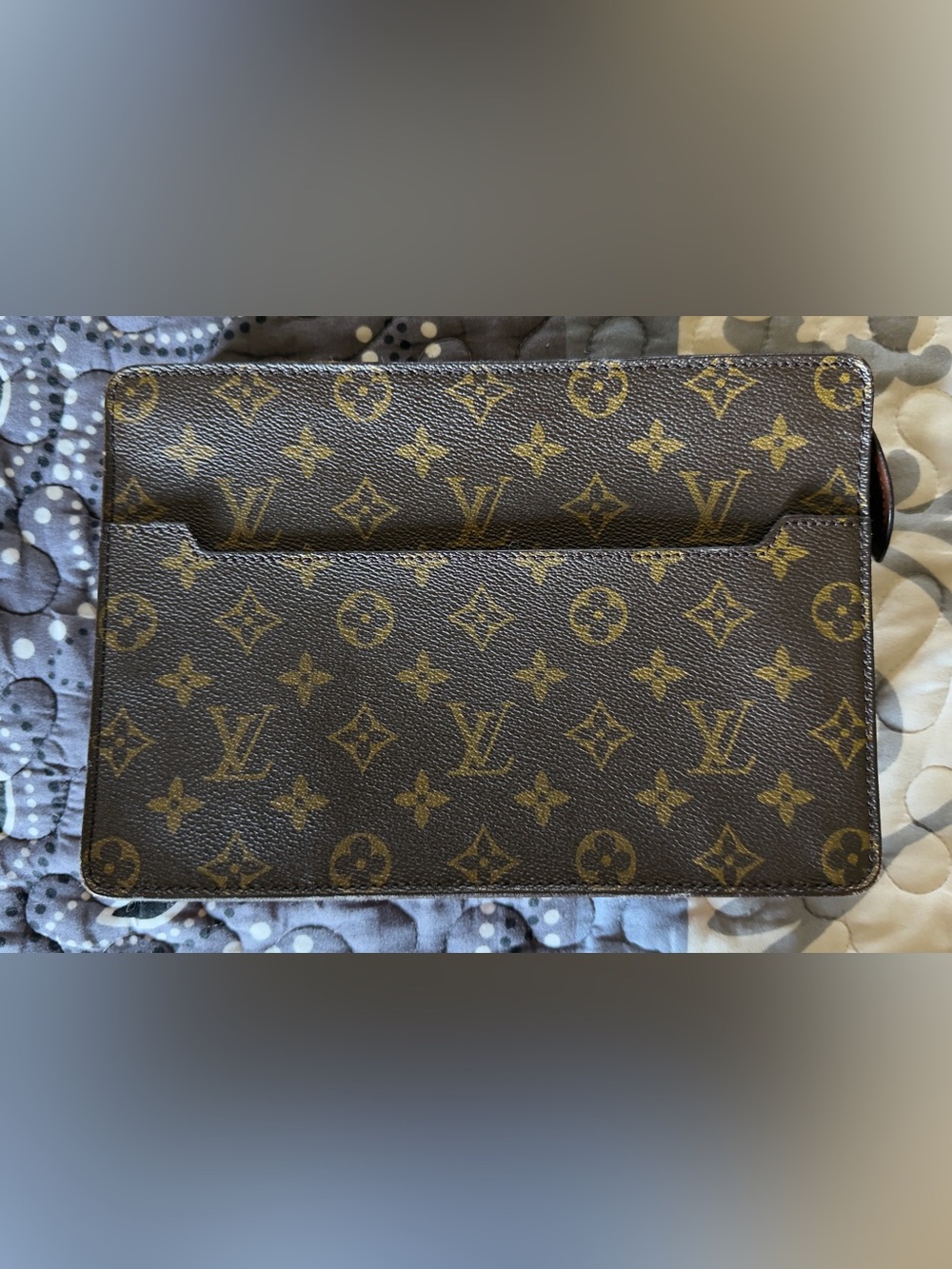 Louis Vuitton Monogram Canvas Pouch in Brown and Gold